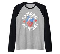 Samoan Tribal Sun Sea Turtle Samoa Samoan Raglan Baseball Tee