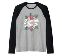 Samoan Tribal Sun Sea Turtle Samoa Samoan Raglan Baseball Tee