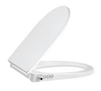 SAMODRA Bidet Toilet Seat for UK - Non-Electric Bidet Attachment with Self-Cleaning Dual Nozzle - Soft Close & Quick Release Hinges (D Shape - Button)