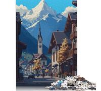 Samoens 02 Pixel Art Jigsaw Puzzles Puzzle for Adults Kids. 1000 Piece Whimsical Challenge Toy Educational Games Home Decoration for Adults& Kids Age 14 Years Up 1000pcs (38x26cm)
