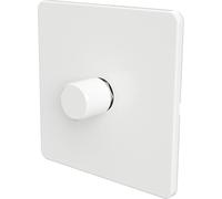 SAMOTECH Zigbee Dimmer Switch (Plastic faceplate/Metal knob) - No neutral wire required, compatible with Home Assistant and many other Zigbee-based platforms - White/White 1-Gang Zigbee Dimmer
