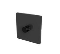SAMOTECH Zigbee Dimmer Switch (Plastic faceplate/Metal knob) - No neutral wire required, compatible with Home Assistant and many other Zigbee-based platforms - Grey/Black 1-Gang Zigbee Dimmer