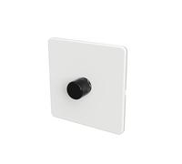 SAMOTECH Zigbee Dimmer Switch (Plastic faceplate/Metal knob) - No neutral wire required, compatible with Home Assistant and many other Zigbee-based platforms - White/Black 1-Gang Zigbee Dimmer