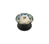 Samoyed Dog Art Nouveau Edelweiss Alpine PopSockets Adhesive PopGrip