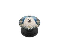 Samoyed Dog Art Nouveau Edelweiss Floral Vintage PopSockets Adhesive PopGrip