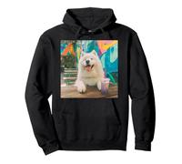 Samoyed Dog Drinking Boba Tea Bubble Tea Pullover Hoodie