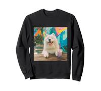 Samoyed Dog Drinking Boba Tea Bubble Tea Sweatshirt