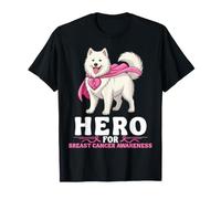Samoyed Dog Hero for Breast Cancer Awareness Support Fighter T-Shirt