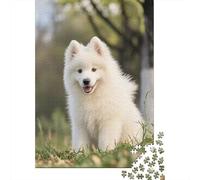 Samoyed Dog Portrait 1000 Piece Sturdy Paper Personalized Cute Dog Jigsaw for Eco-Conscious Buyers Relaxation Puzzle Party 52x38cm/1000pcs
