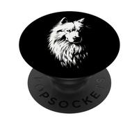 Samoyed Dog Portrait - Cute Fluffy White Puppy PopSockets Adhesive PopGrip