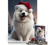 Samoyed Dogs Santa Hard Jigsaw Puzzle for Adults 1000 Pieces Intellect Toy Cozy Time Quality Cut (50x75cm)