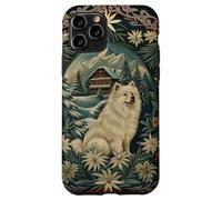 Samoyed in the Alps with Winter Chalet Case for iPhone 11 Pro