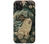 Samoyed in the Alps with Winter Chalet Case for iPhone 11 Pro Max