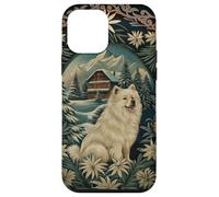 Samoyed in the Alps with Winter Chalet Case for iPhone 12 mini