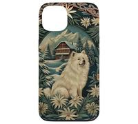 Samoyed in the Alps with Winter Chalet Case for iPhone 13