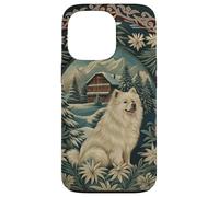 Samoyed in the Alps with Winter Chalet Case for iPhone 13 Pro