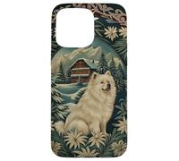 Samoyed in the Alps with Winter Chalet Case for iPhone 15 Pro Max