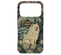 Samoyed in the Alps with Winter Chalet Case for iPhone 17 Pro