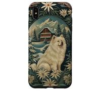Samoyed in the Alps with Winter Chalet Case for iPhone XS Max