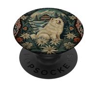 Samoyed in the Alps with Winter Chalet PopSockets Adhesive PopGrip