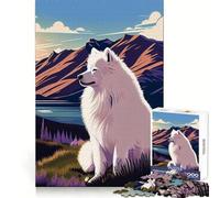 Samoyed Nature 1000 Piece Jigsaw Puzzle for Adults Memory Gain Gentle Leisure Design Assembly Art Collection Piece (38x26cm)