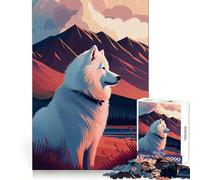 Samoyed Nature 1000 Piece Jigsaw Puzzle for Teenagers Strengthen Recall Peaceful Fun Quality Edge (50x75cm)