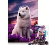 Samoyed Nature 1000 Piece Jigsaw Puzzle for Teenagers Strong Logic Toy Serene Time Clear Edge Creative Gift (50x75cm)