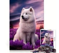 Samoyed Nature 1000 Piece Jigsaw Puzzle for Teenagers Strong Logic Toy Serene Time Clear Edge Creative Gift (50x75cm)