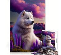 Samoyed Nature 1000 Piece Jigsaw Puzzles for Adults Jigsaw Recall Boost Mental Relax Smooth Cut Birthday Gift (50x75cm)