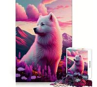 Samoyed Nature 1000 Piece Jigsaw Puzzles for Teenagers Jigsaw Wise Think Toy Relax Time Clear Cut Festival Gift (50x75cm)