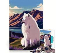 Samoyed Nature 1000 Pieces Jigsaw Puzzles for Adults Fine Logic Toy Leisure Time Neat Edge Art Collectible (50x75cm)
