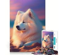 Samoyed Nature Hard Jigsaw Puzzle for Adults 1000 Pieces Reason Skill Toy Family Time Tight Cut Art Collectible (38x26cm)