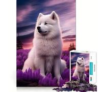 Samoyed Nature Hard Jigsaw Puzzle for Adults 1000 Pieces Recall Boost Quiet Calm Smooth Cut Classic Gift (38x26cm)