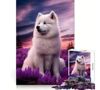 Samoyed Nature Hard Jigsaw Puzzle for Adults 1000 Pieces Recall Boost Quiet Calm Smooth Cut Classic Gift (38x26cm)