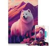 Samoyed Nature Jigsaw Puzzle 1000 Piece for Adults Intellect Toy Soothing Fun Precise Cut (38x26cm)