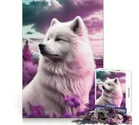 Samoyed Nature Jigsaw Puzzle 1000 Piece for Teenagers Reason Skill Toy Relaxing Fun Exact Cut (38x52cm)