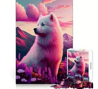Samoyed Nature Jigsaw Puzzles for Adults 1000 Piece Strengthen Recall Casual Fun Quality Edge Stylish Gift (38x26cm)