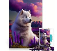 Samoyed Nature Jigsaw Puzzles for Adults 1000 Pieces Brain Skill Relaxed Mind Exact Edge Art Collection Piece (38x26cm)