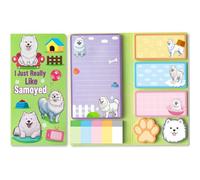 Samoyed Notes Set, 550 Sheets,Cute Cartoon Dog Post It Notes with 3 Point Pens, Self-Adhesive Writing Memo Pages Back to School Office Supplies