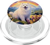 Samoyed Rainbow Bridge Cute Memorial Puppy Dog Art PopSockets PopGrip for MagSafe