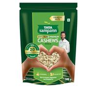 Sampann Pure Cashews Whole/Kaju, 500g, Delicious, Premium Kaju nuts, Rich in Protein, Magnesium & Phosphorus, Deluxe Size & Crunchy Nuts