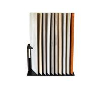 Sample 10 Tier Wood Floor Tile Display Stand Floor Standing Wooden Tile Sample Storage Rack Oblique Insertion Vertical Ceramic Sample Holder for Warehouse Exhibition Halls