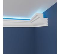 Sample 20cm - Modern LED Ceiling Coving Cornice - Stylish XPS Lightweight Moulding Trim, Easy DIY Installation, Decorative Coving for Walls and Ceilings with LED Lights (WLZ02, 5x5cm)