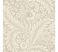 Sample 53 x 53cm Florence Natural Floral Leaf Wallpaper Cream Contemporary Flower Smooth