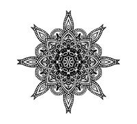 Sample Art Circular Pattern in The Form of a Mandala Decorative Ornament in Ethnic Oriental Style Engraving Decals 42x42cm Tattoo Culture Black