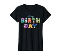 SAMPLE Disney Princess It's My Birthday Big Character Letter T-Shirt, Women, Black, X-Large