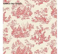 ** Sample Exclusive Shades Cream Red Toile De Jouy Country Animal Print Theme Wallpaper