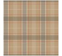 Sample for Camel Beige Tartan Check Wallpaper - Classic Scottish Plaid Design with Black Cream and Red Overcheck Lines - Traditional Heritage Pattern for Living Room, Study, Hallway or Feature Wall