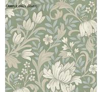 Sample Grandeco Marian Sage Green Floral Wallpaper