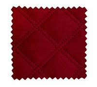 Sample Piece -Double Stitch Embossed Diamond Quilted Sofa Velvet Velour Gloss Vehicle Upholstery Fabric